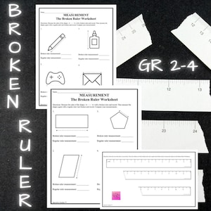 Measurement - Broken Ruler Math Worksheets