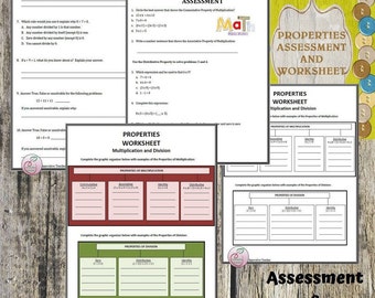 Math Properties Duo - Assessment and Worksheet