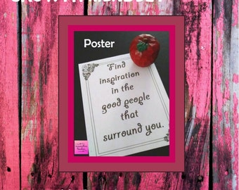 Wachstum Mindset Power of Positivity Poster und Klassenzimmer Dekor