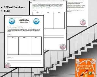 Multi-Step Word Problem Math Assessment-CCSS