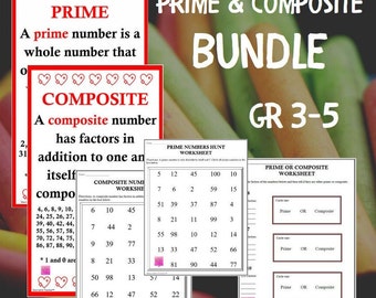 Prime and Composite Math BUNDLE (Klassenzimmer Dekor)