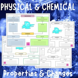 Physical & Chemical Properties With Changes Graphic Organizer | Middle School Science