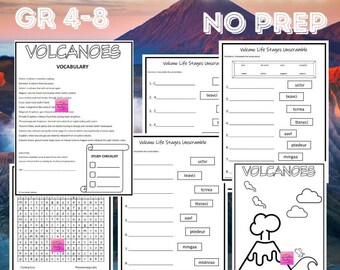 Volcano Stages Worksheets | Middle School Science