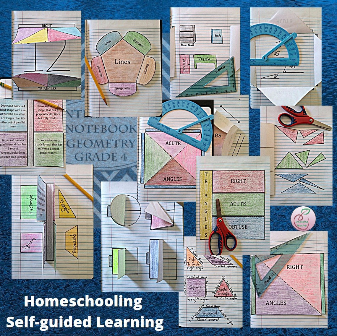 Interactive Math Notebook Geometry Gr 4 CCSS - Etsy