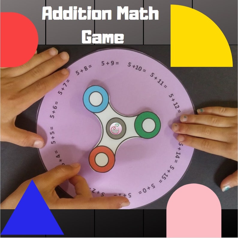 Addition Spinner Math Game Etsy