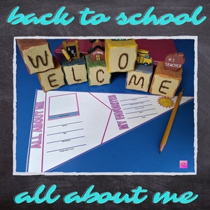 Back to School All About Me Pennant Flag