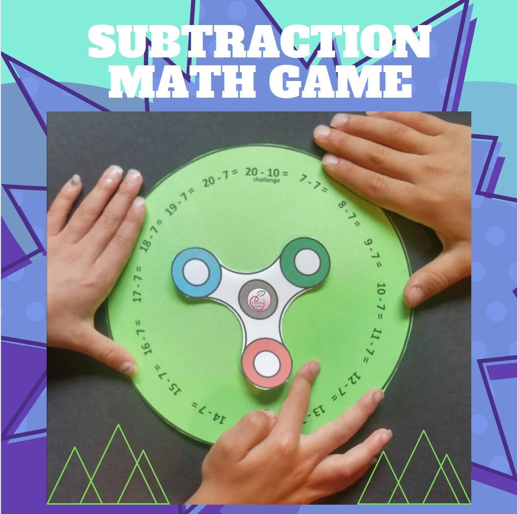 Spinner Math Game Subtraction Etsy UK
