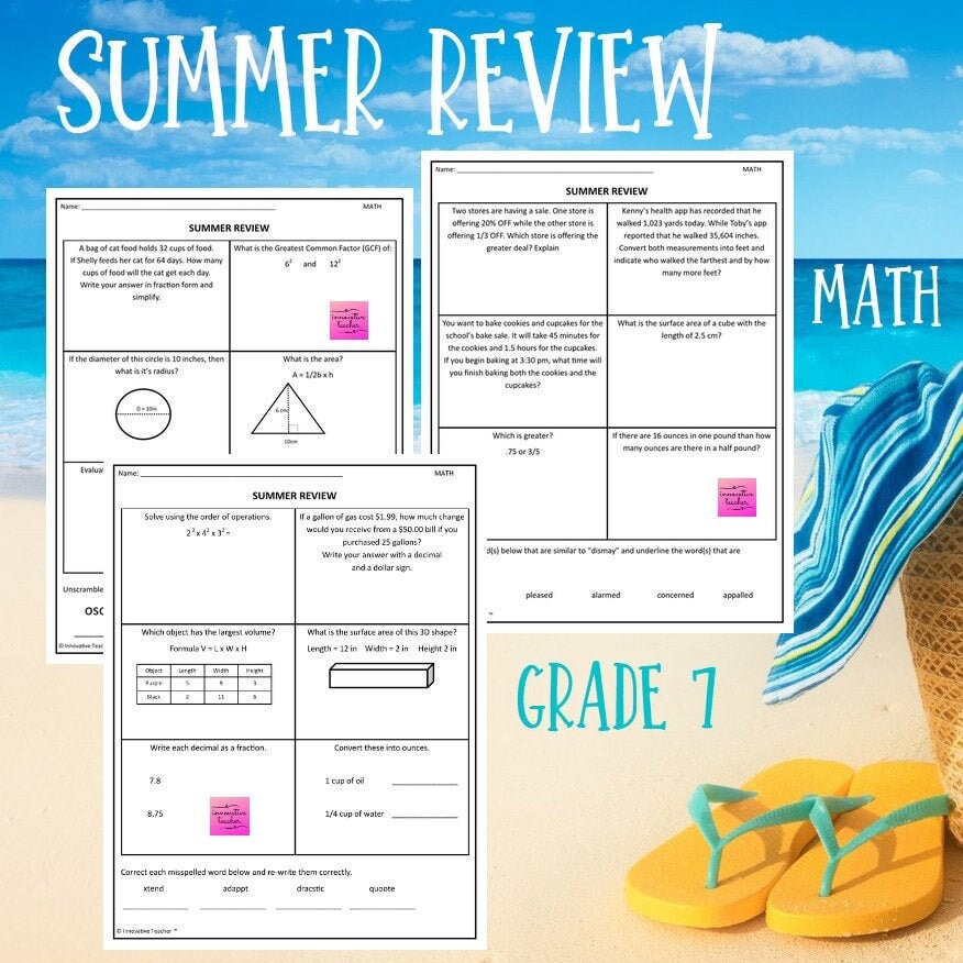 Independent Middle School Printable Worksheets | 7th Grade - Etsy
