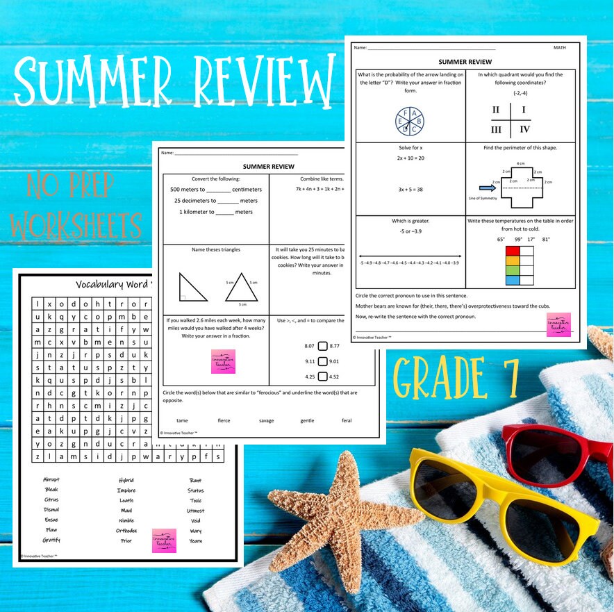 Independent Middle School Printable Worksheets | 7th Grade - Etsy