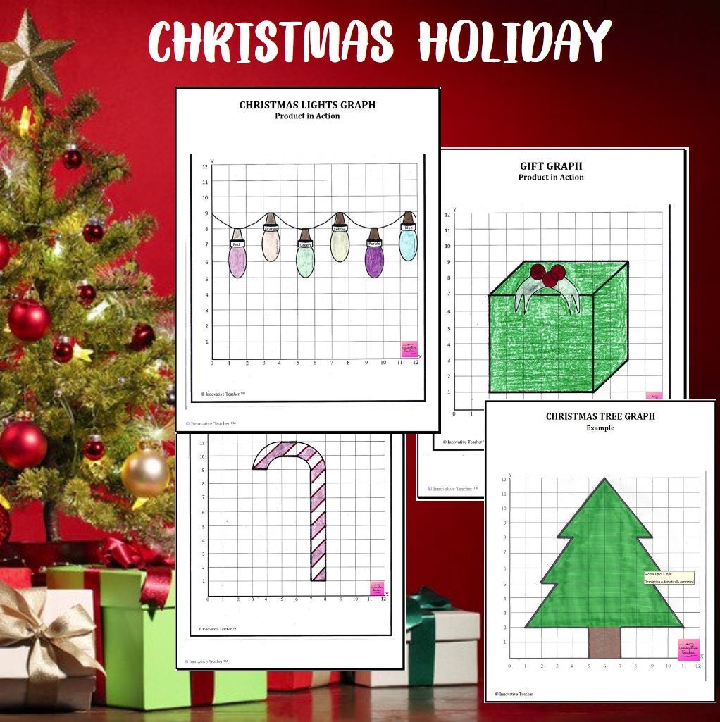 Plotting Coordinates Holiday & Seasonal Math Worksheets - Etsy for Free Printable Christmas Coordinate Graphing Pictures Worksheets