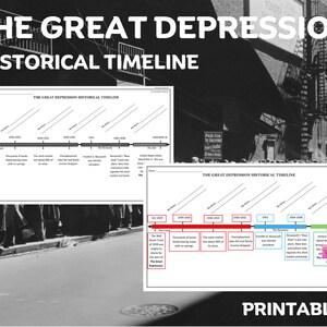 The Great Depression Historical Timeline | High School History - Etsy