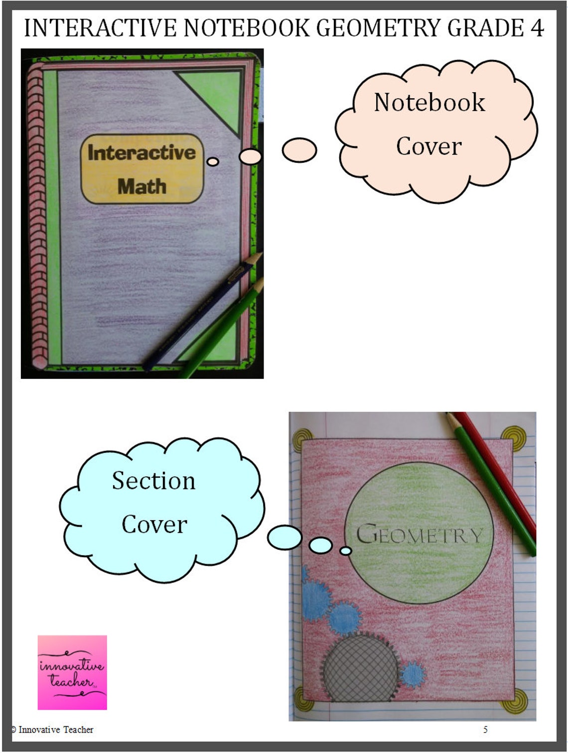 Interactive Math Notebook Geometry Gr 4 CCSS - Etsy