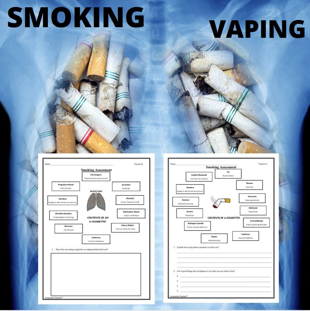Health-smoking and Vaping Assessment & Classroom Poster - Etsy