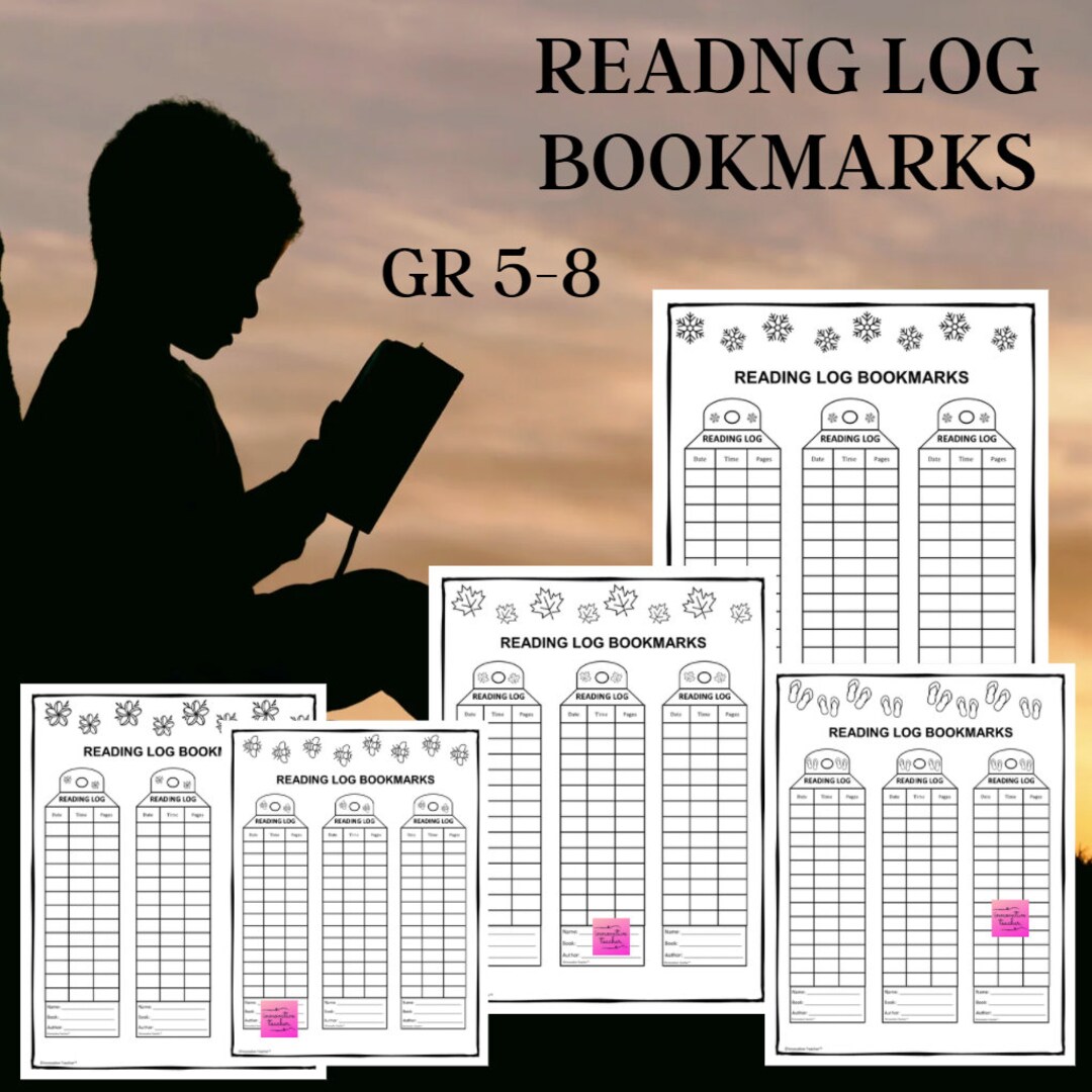 15 Reading Log Bookmark Printables Gr 3-6 - Etsy