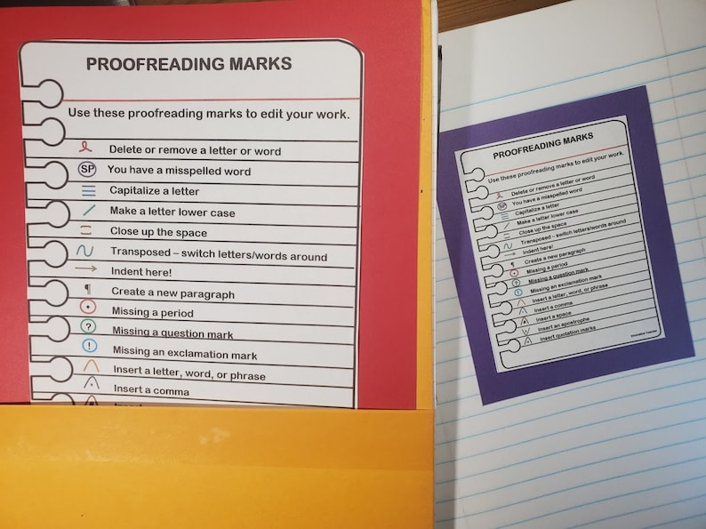 Proofreading Marks Printables Classroom Decor Etsy
