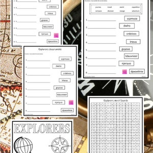 Explorers Printable Worksheets - Etsy