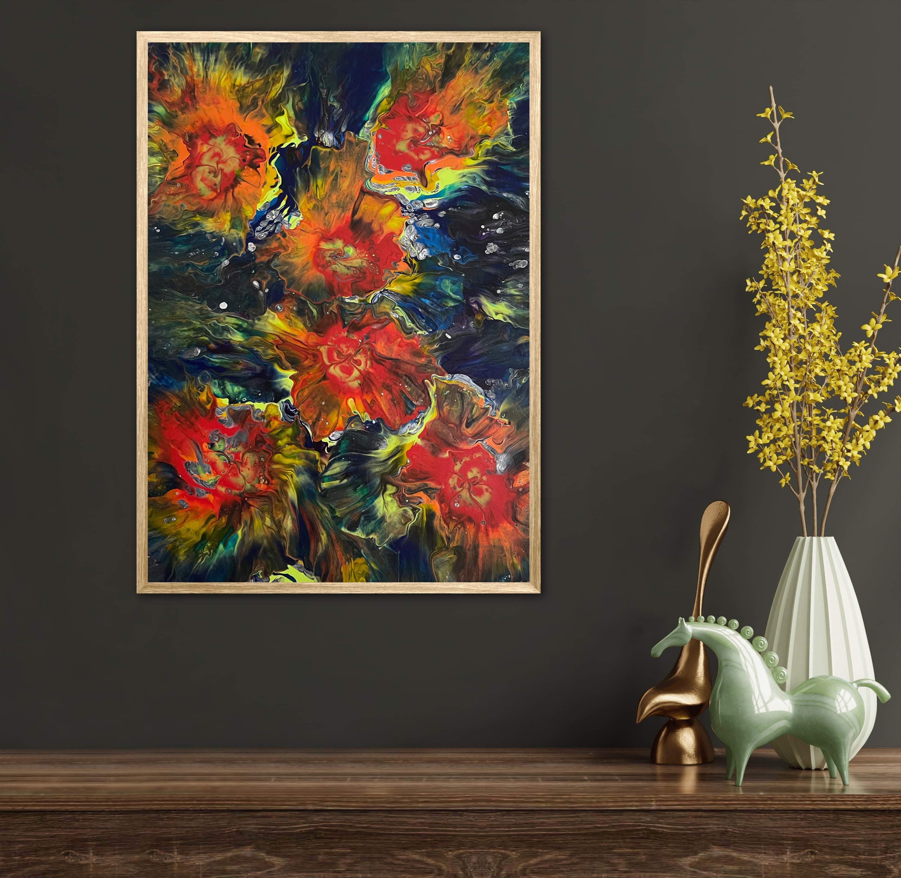 24 x 18 インチ。キャンバスに描かれたアクリル画。 - Etsy 日本