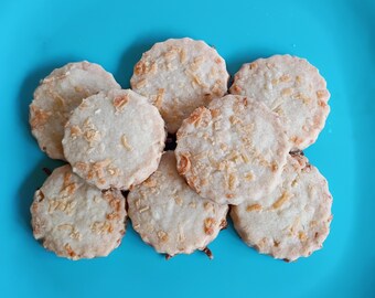 COCONUT SHORTBREAD COOKIES.  1.5 Dozen Fresh Homemade. Not gluten free.