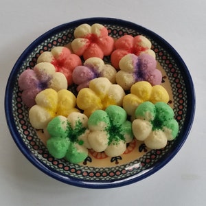 3 Dozen Homemade Fresh Colorful Almond SPRITZ COOKIES - Free Shipping