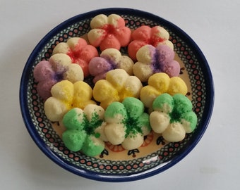 3 Dozen Homemade Fresh Colorful Almond SPRITZ COOKIES - Free Shipping