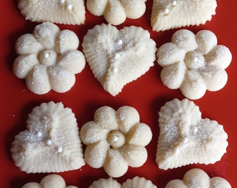 3 Dozen Homemade Fresh Almond SPRITZ COOKIES - Elegant Design Perfect for Weddings, Showers, Birthdays, etc.  Not gluten free.