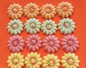 3 docenas de galletas de Pascua caseras con spritz de almendras frescas - Rosa/Verde/Amarillo/Naranja - Ideal para regalar. No contiene gluten.
