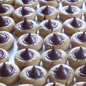 One Dozen Fresh Homemade PEANUT BUTTER BLOSSOM Kiss Cookies - Limited Time - Not gluten free