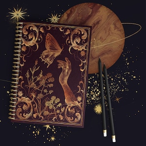 Vintage Garden Butterfly Spiral Notebook - Ruled Line