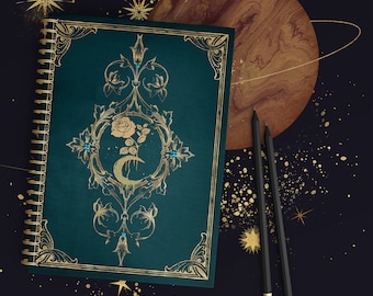 Magic Flower Moon Spiral Notebook - Ruled Line