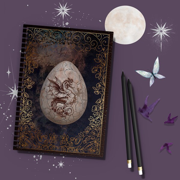 Dragon Egg Grimoire Notebook - Ruled Line