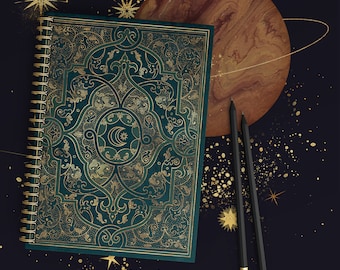 Old Magic Grimoire Spiral Notebook - Ruled Line