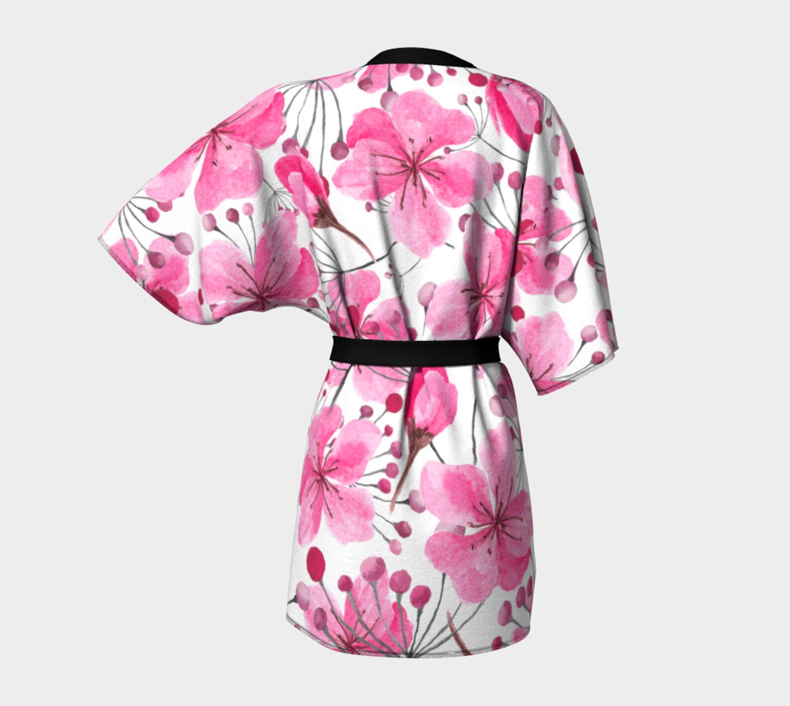Kimono robe pink flower blossoms | Etsy