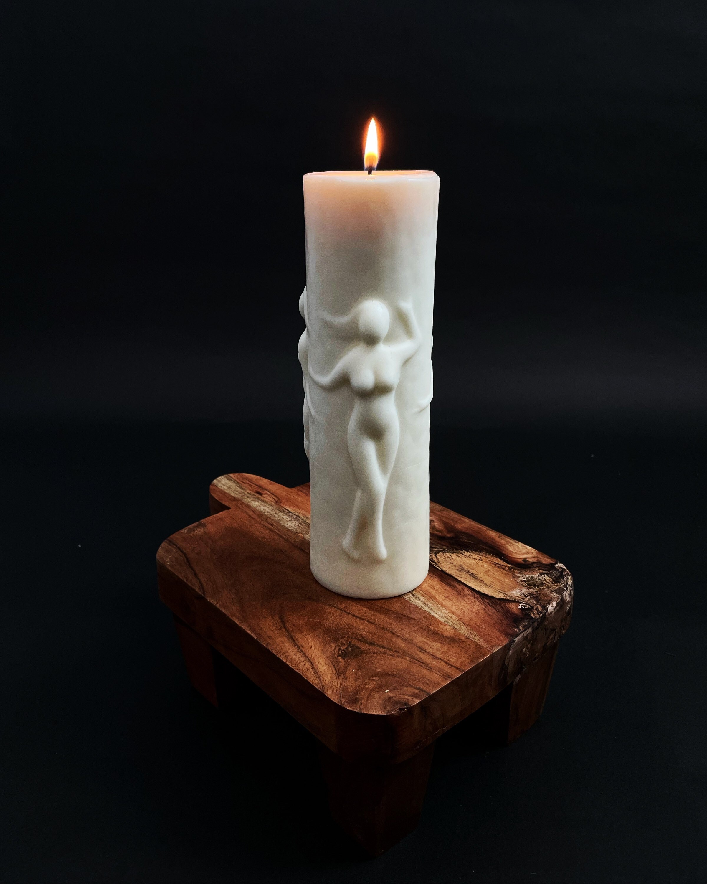 Naked Lady Candle Sculpture Candle Greek Goddess The Nymph Pillar Duo