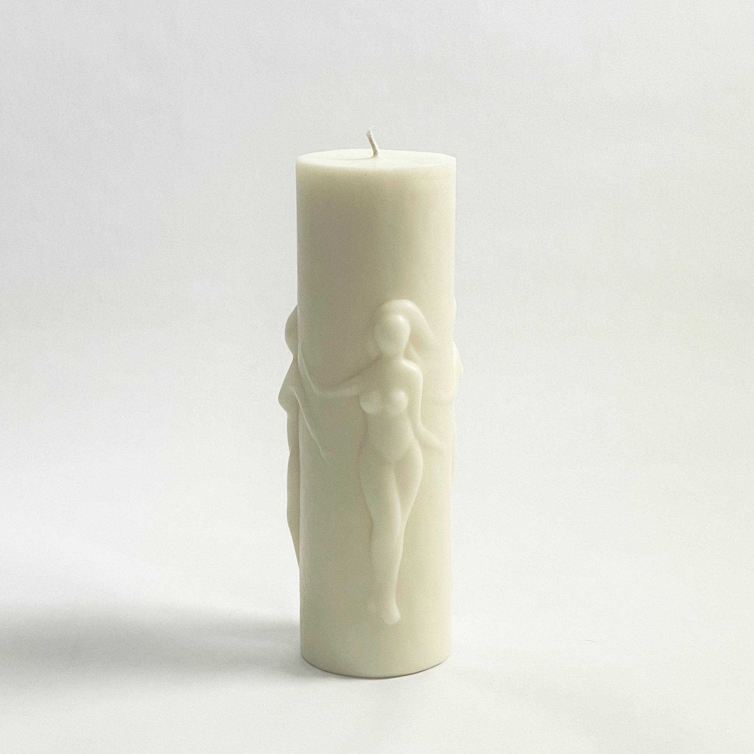 Naked Lady Candle Sculpture Candle Greek Goddess The Nymph Pillar Duo