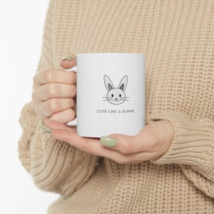 Niedliche Häschenbecher, Geschenk für Kaninchenliebhaber, entzückende Häschenkaffeetasse, Osterhasenteebecher, Tierliebhabergeschenk, lustige Häschentasse