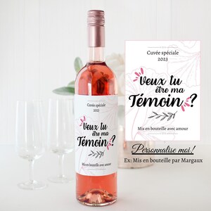 Etichetta della bottiglia di vino Vuoi essere il mio testimone? personalizzabile - sorpresa - annuncio - richiesta testimone - matrimonio - personalizzato