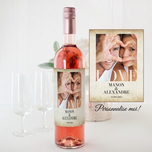 Etichetta personalizzabile per bottiglia di vino Love - sorpresa - matrimonio - personalizzata - decorazione - ornamento - foto