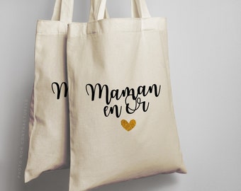 Mom in Gold tote bag / shopping bag / gift idea / mom / dad / Mother’s Day