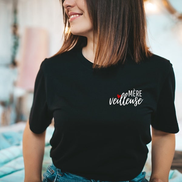 T-shirt Mère veilleuse / pour maman/ idées cadeaux / design familial / famille / maman, papa, bébé / fête des mères