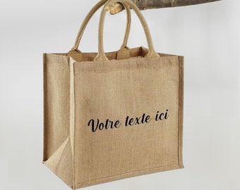 Anpassbare Sackleinen-Einkaufstasche/personalisierte Tasche/Jute