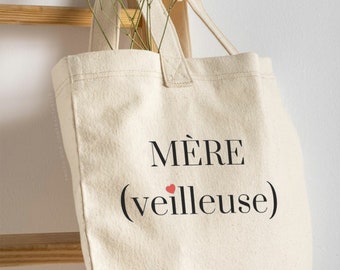 Tote bag mère veilleuse / tote bag / maman / fête des mères / cadeaux / personnalisé /