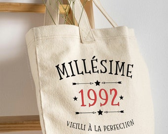 Customizable tote bag / vintage tote bag / gift tote bag / personalized / year