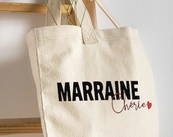 Tote bag Marraine chérie/ idée cadeau / sac shopping