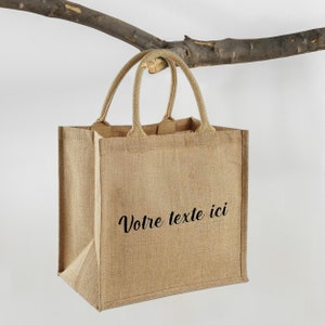 Sac cabas en toile de jute personnalisable/ sac personnalisé / jute image 1