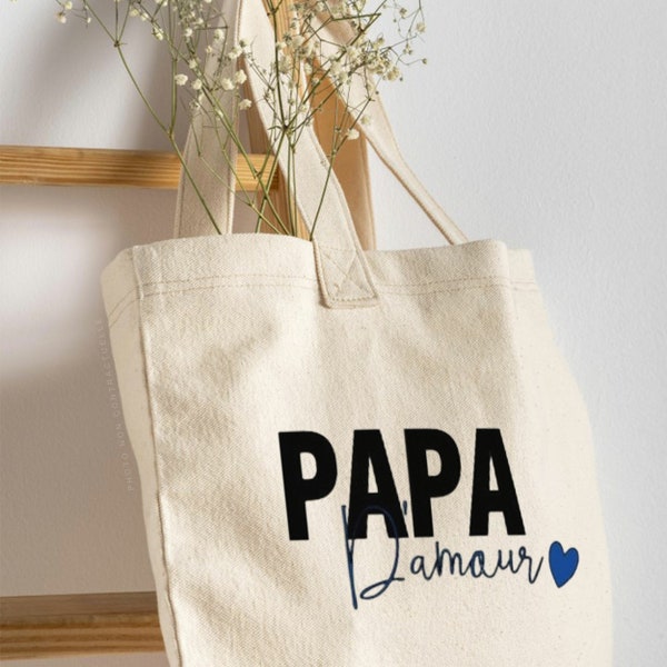 Tote bag papa d'amour /idée cadeau / fête des père / sac shopping