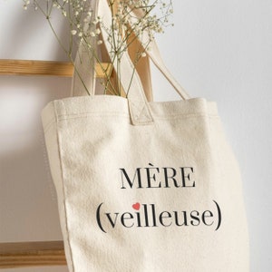 Tote bag mère veilleuse / tote bag / maman / fête des mères / cadeaux / personnalisé /