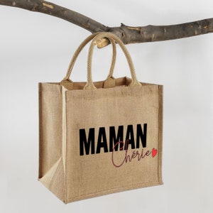 Maman Chérie jute tote bag / gift idea / Mother&#39;s Day / bag / shopping / mom / mom
