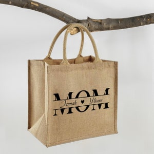 Personalized MOM burlap shopping bag / shopping / gift / personalization