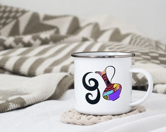 Astro enameled metal mug "Aquarius" / cup / gift idea / astrological sign / gift / birth / mandala