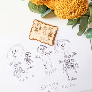 Magnete biscotto personalizzato - disegno del bambino - idea regalo unica - per lei - per lui - compleanno - festa della mamma - festa del papà